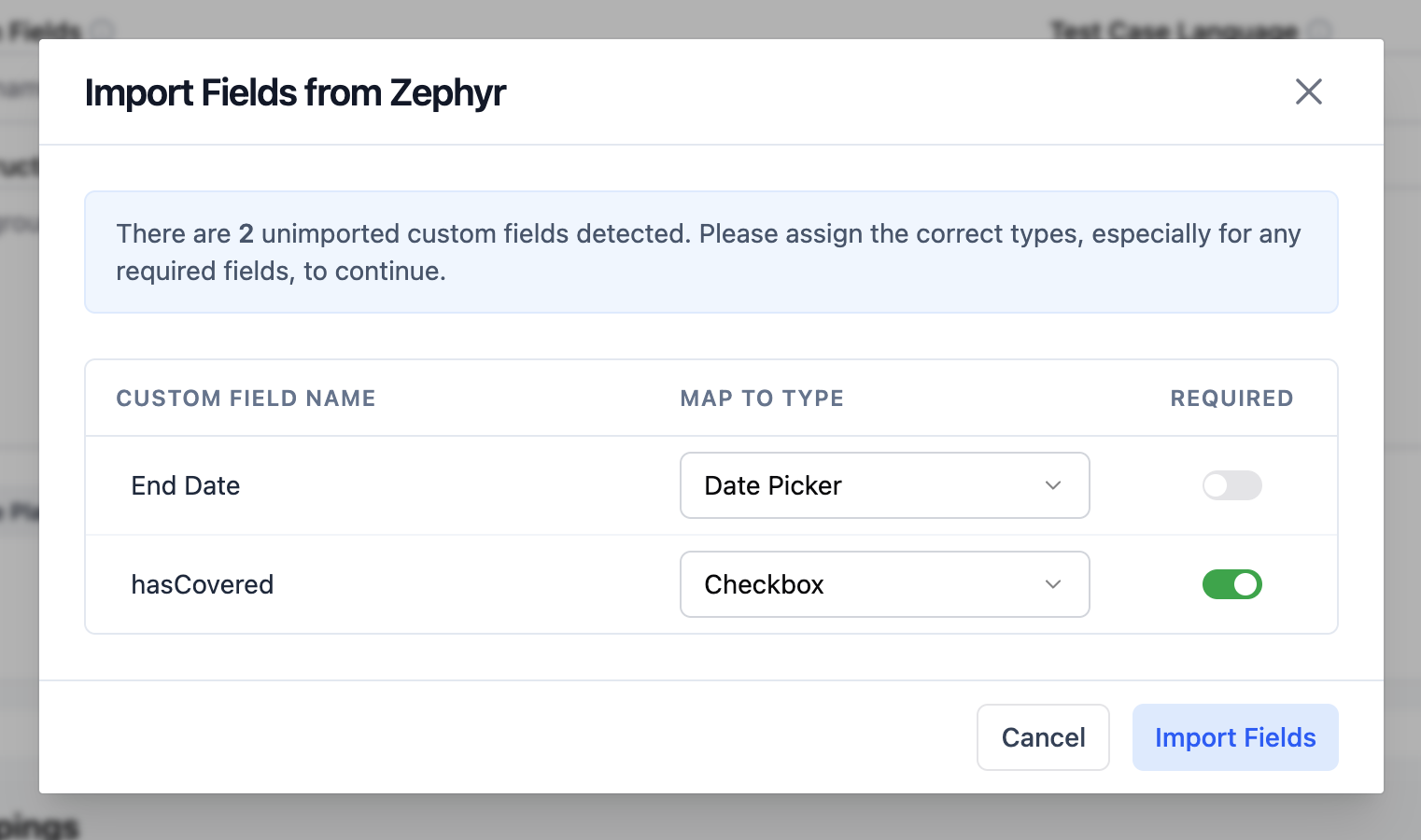 Space Settings navigation to Custom Field Mappings